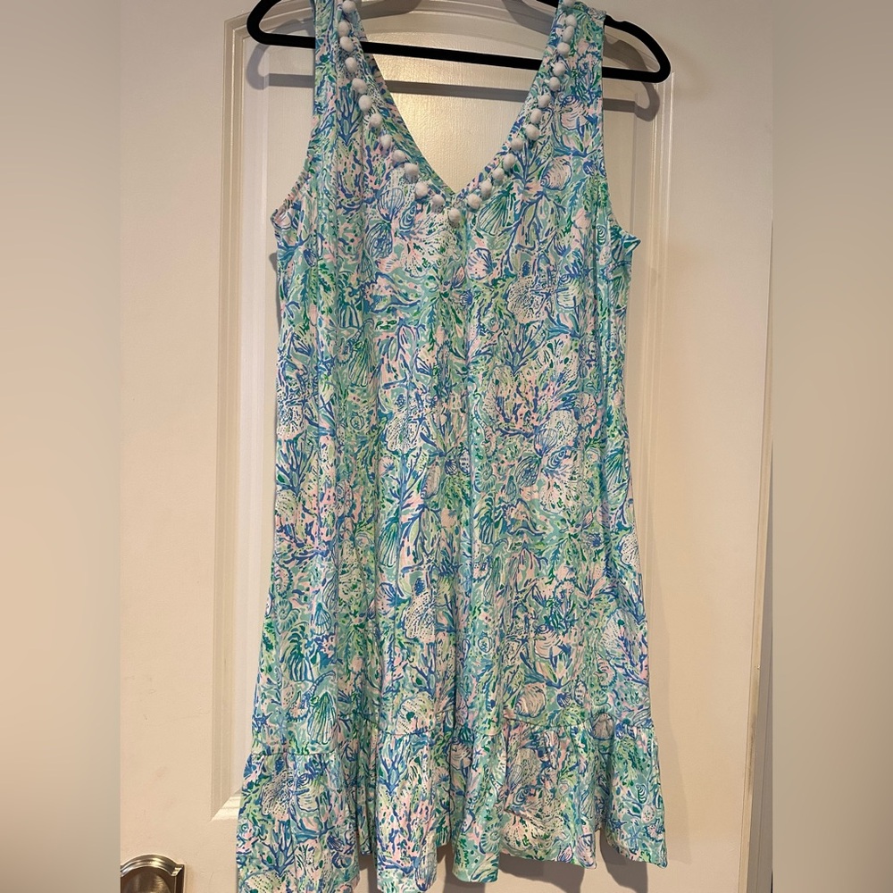 Lilly Pulitzer Floral Dress in Green and Blue